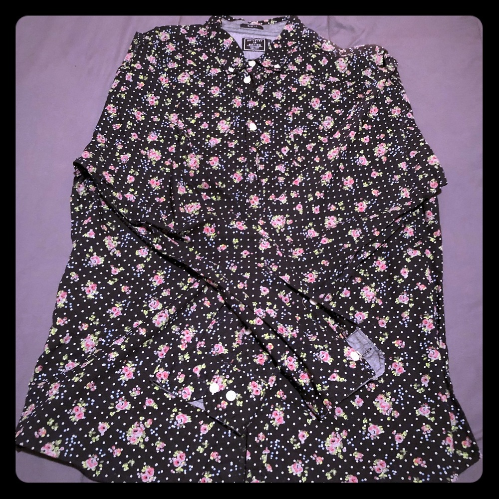 Mens black floral shirt XL SLIM FIT